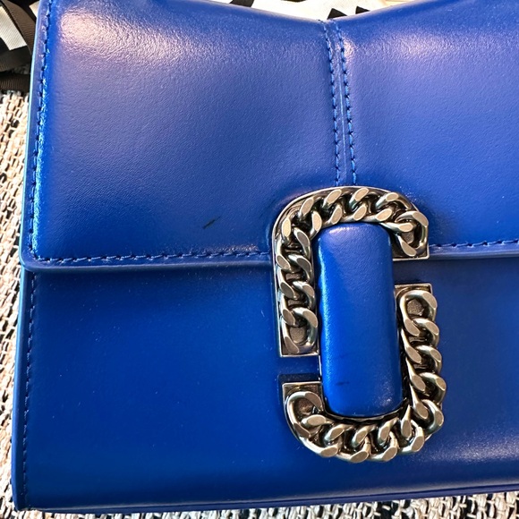 Marc Jacobs The St. Marc Mini Leather Tote Bag In Cobalt, With Additional Strap - Picture 12 of 15